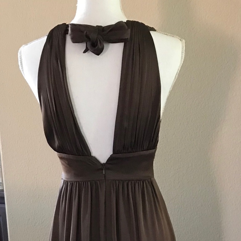 BCBG Paris Chocolate Floor Length Evening Dress - Picture 2 of 7